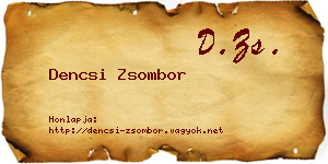 Dencsi Zsombor névjegykártya